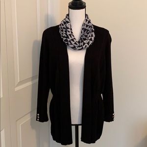 Women’s Black Ribbed Cardigan